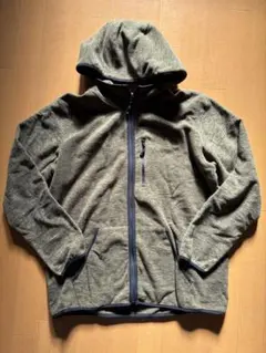 メンズ　GU フリースパーカー　グリーン　L