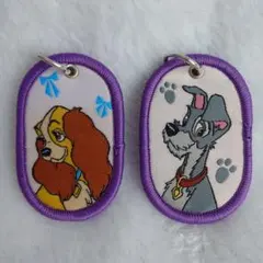 【セリア】ディズニータグ　キーホルダー　レディ＆トランプ　 2点セット