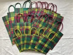 伊勢丹チェック柄ショップ袋 25枚＋8枚　合計33枚セット