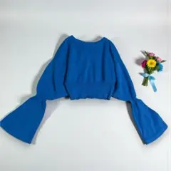 良品☆アメリ プルオーバー 春ニット ボリュームスリーブ ショート丈 リボンのサムネイル