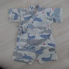 クジラ柄甚平 ~95cm