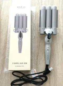 【新品未使用】3coins and us 3連バレルヘアアイロン スリーコインズ