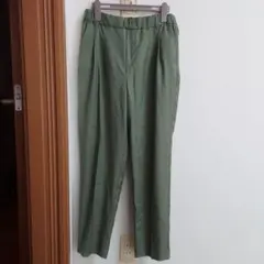 【古着】オリーブグリーン　ストレートパンツ　Lサイズ