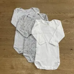 プチバトー　肌着　67cm/6m 長袖ボディ　3枚セット