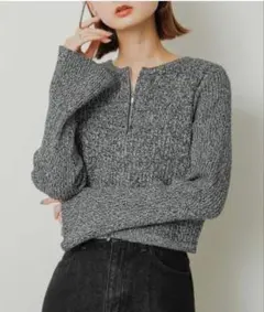 【超美品】URBAN RESEARCH フレアスリーブＷジップコットンセーター