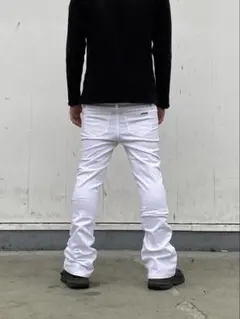 White flare denim pants swag flex Yokoのサムネイル