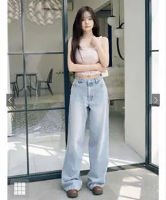 GRL フリージアルーズワイドデニムパンツ[qu133]