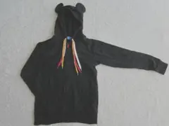 東京ディズニーリゾート　ミッキー　耳付きパーカー　黒マルチ　S　ok2511B