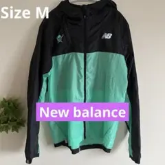 New balance HANZO フードウインドブレーカー黒緑M アウトドア