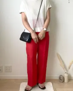 レッド ワイドパンツ サイズ69〜73cm