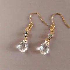 【301-2】貴和クリスタル クリスタル9mm ピアス ハンドメイド