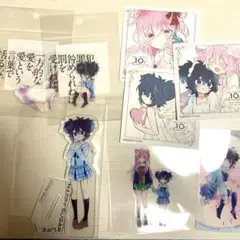 ハッピーシュガーライフ展　アクリルスタンド＆シート＆色紙＆しおり　さとう＆しお