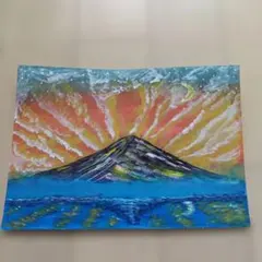 手描きアート 富士山と遊歩道 - メルカリ