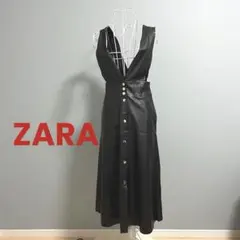 ZARA　フェイクレザージャンパースカート Ssize