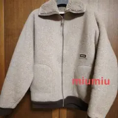 MIU MIU スエード ニットコンビ ジップアップブルゾン - メルカリ