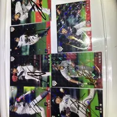 サイン入りプロ野球トレーディングカード7枚セット