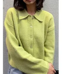 MOUSSY SHORT LENGTH ニットポロ カーディガン