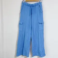 【Colsie】カーゴ スウェットパンツ ブルー Sサイズ ワイド 希少　水色