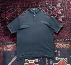 ご*！様 ポロラルフローレン エンブレムロゴ ポロシャツ ブラック XL