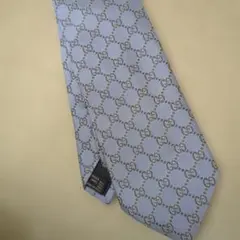 ゴ*リ様 GUCCI シルク ネクタイ ライトブルー GGパターン