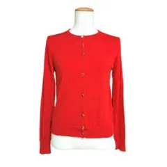 【美品】Pinky&Dianne　カーディガン　赤　38　ビジュー　花形ボタン