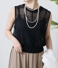 Jena espace merveilleux シアーチェックノースリニット