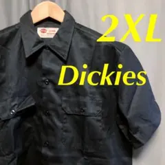 Dickies 2XL 半袖シャツ 胸ポケット 黒 ゆるだぼ
