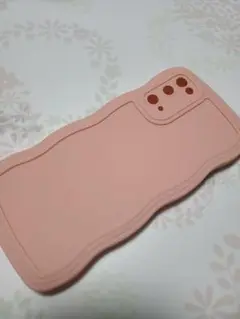 うねうね　Galaxy S20　ベビーピンク シリコンケースなみなみ