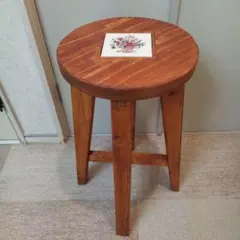 木製 丸イス スツール ハンドメイド 座面高40cm(ダークウォルナット）　2脚 木製 丸イス スツール ハンドメイド（ダークウォルナット） 座面高40cm