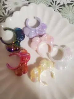 多色 花形 ヘアゴム 6個セット. beads  
pack of 25