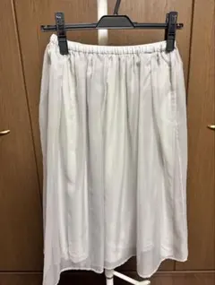 美品】アプワイザーリッシェ エアリー切替スカート ブルーグレー S