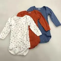 プチバトー　ロンパース　3枚セット　12m