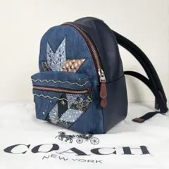 【極美品】COACH コーチ デニムパッチワーク ミニリュック