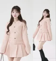 Darich ボックスプリーツツイードミニワンピース FREE pink