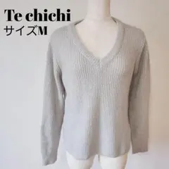 テチチ ニット M グレー ネック 長袖 セーター Techichi A0644