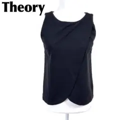 【美品】Theory ノースリーブブラウス プルオーバー ラップ風 S ブラックのサムネイル