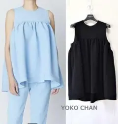 ✿ ヨーコ チャン ノースリーブ サイドラッフルコットンブラウス 