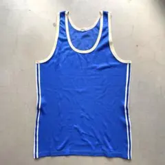 80s adidas フランス製 タンクトップ 3本ライン トレフォイル