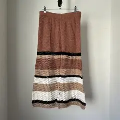 ZARA 透かし編みニットワイドパンツ