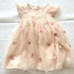 Dave&Bella アイスクリーム刺繍のピンクワンピース