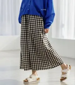 【新品】スタディオクリップ 機能付きギンガムスカーチョ