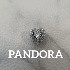 PANDORA スパークリング レベルドハート クリアチャーム