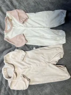 ツーウェイ・ドレスオール ホワイトとピンク