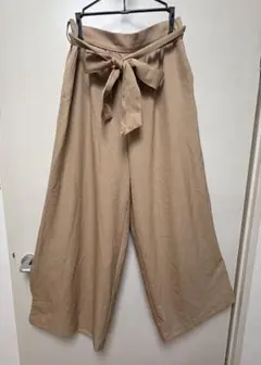 INGNI ワイドパンツ ベージュ Mサイズ リボン付き
