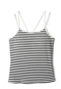 パット付きボーダー柄キャミソール