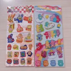 Care Bears ケアベア / スポンジ・ボブぷっくりシートステッカー