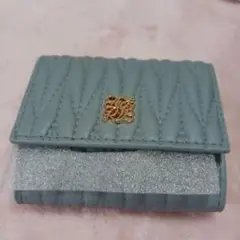 アルトローズ　水色　 三つ折り財布 キルティング