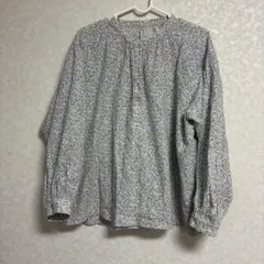 スタディオクリップ花柄ガーゼ長袖ブラウス美品綿１００%