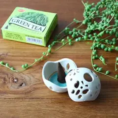 お香立て 香炉 ボール型 陶器 インセンスホルダー お香付き（おまけ）