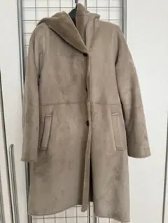 URBAN RESEARCH DOORS ロングムートンコート(グレージュ)